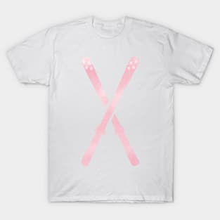 Snow Skis pink T-Shirt